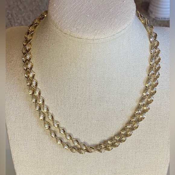 Milor Sterling Silver Gold Twisted Rope Chain Necklace 28” - Picture 1 of 15